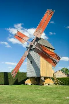Windmill at summer Stock Photos
