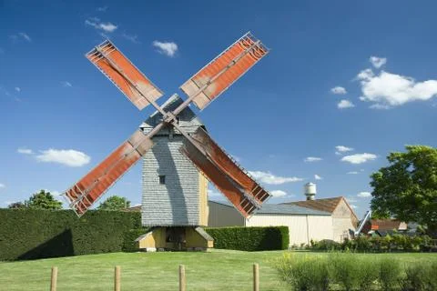 Windmill at summer Stock Photos