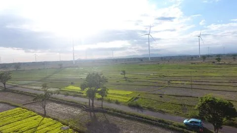 Windmill at the sun Foto stock