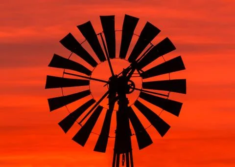 Windmill Sunrise Stock Photos