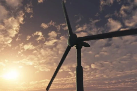 Windmill at Sunset Stock Footage 83270