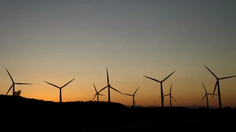 Windmill Sunset 库存影片 8611961