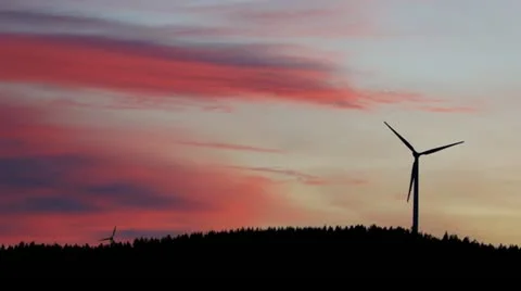 Windmill in sunset Stock Footage 18183426