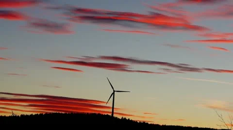 Windmill in  sunset Stock Footage 18187169