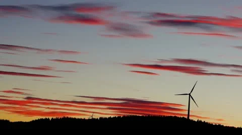 Windmill in  sunset Stock Footage 18187177