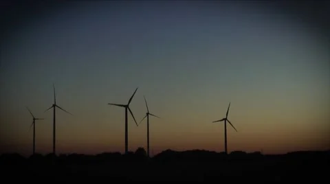 Windmill at sunset Stock Footage 53812991