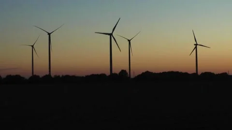 Windmill at sunset Stock Footage 53813327