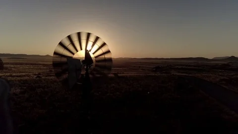 Windmill at Sunset Stock Footage 82631842
