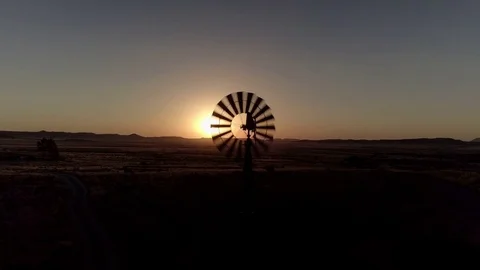 Windmill at Sunset Stock Footage 82632038