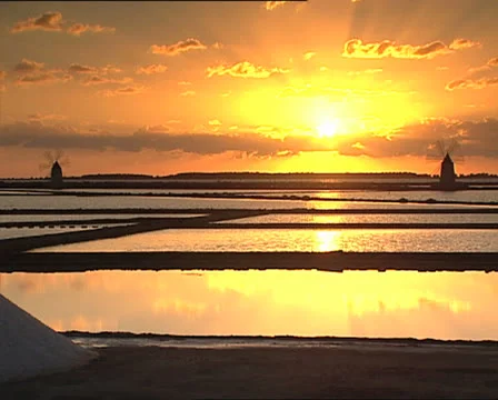 WINDMILL at sunset lr pan 1 Video stock 24718862