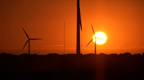 Windmill sunset medwide Stock Footage 5763588