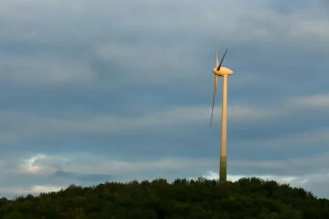 Windmill at sunset Stock Photos