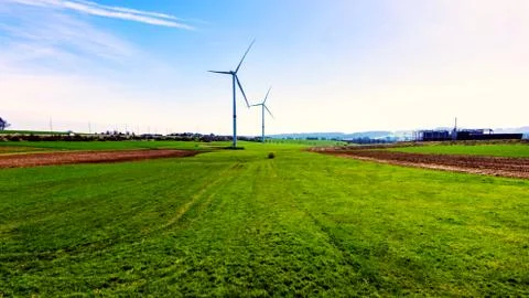 Windmill at Sunset . Stock Photos