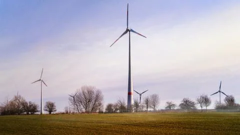 Windmill at Sunset . Stock Photos
