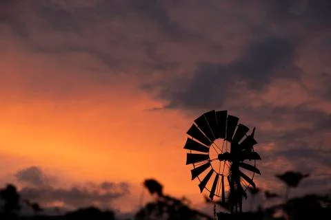 Windmill sunset 写真素材