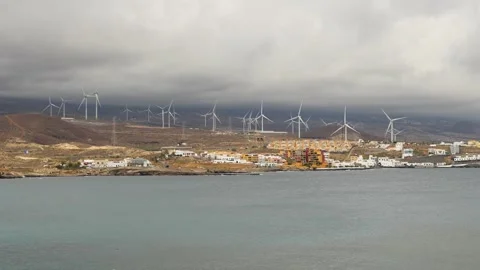 Windmill on Tenrife. Stock Footage 243912592