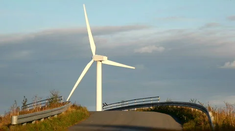 Windmill on top of the hill Stock Footage 858533