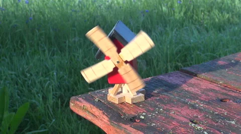 Windmill toy outdoors Stock Footage 64205056