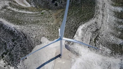 WindMill Turbine Close Up Stock Footage 139803671