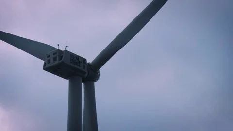 Windmill Turbine on a Cloudy Day Stock Footage 82749798