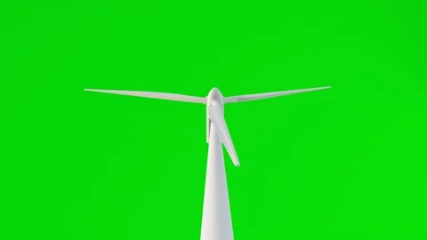 Windmill turbine low Angle loop green screen background Stock Footage 253193862