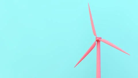 Windmill turbine on pink Stock Illustration