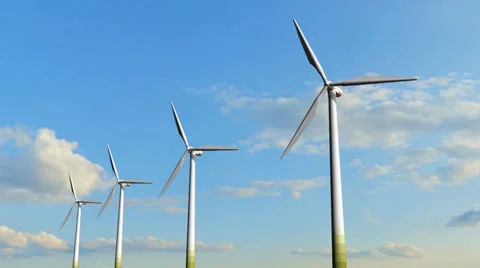 Windmill Turbines - Clean Green Wind Energy 스톡 동영상 34717780