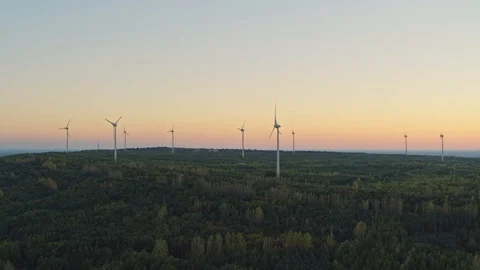 Windmill Turbines Clean, Green Wind Energy Stock Footage 96020155