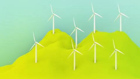 Windmill turbines Stock Illustration