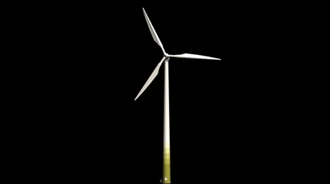 Windmill Turbines - seperated with Alpha Channel 스톡 동영상 34719210