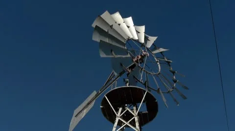 Windmill turning low angle medium #2 Stock Footage 8836902