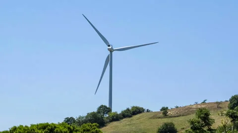 Windmill on the Tuscan hill Stock Footage 66332143