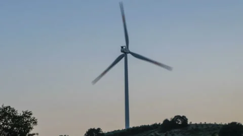 Windmill on the tuscan hill Stock Footage 66332179