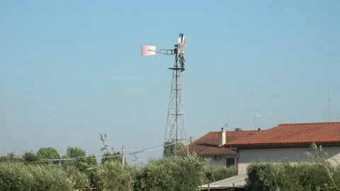 Windmill in a Tuscany farm 2 動画素材 296994584