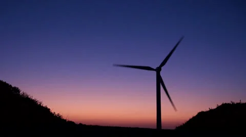 Windmill in twiglight Stock Footage 23392486