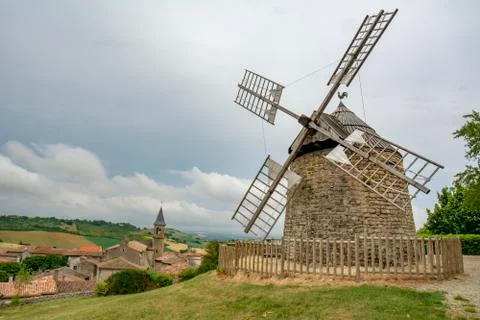 Windmill typical on Lautrec Stock Photos