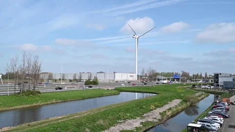 Windmill in urban area Stock Footage 251866820