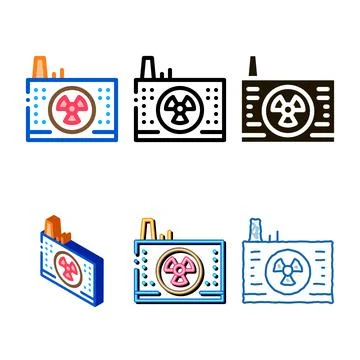 Windmill variations factory icon vector outline Stock Illustration