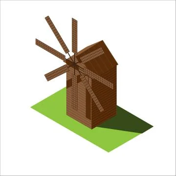 Windmill vector illustration Stock Illustration