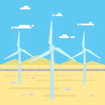 Windmill vector illustration. Stock Illustration