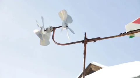 Windmill Weather Vane. Stock Footage 148203219