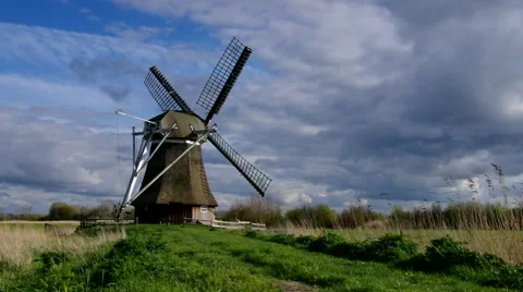 Windmill Wedelfeld in Germany Stock Footage 58085887