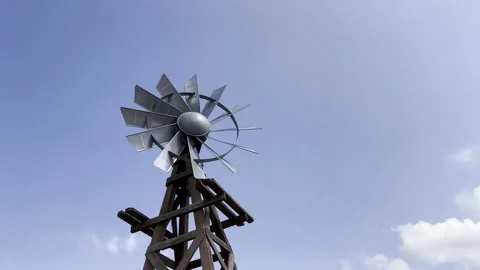 Windmill on a western U.S. Ranch. 4K Stock Footage 233598297