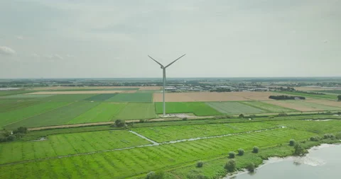 A windmill with wheatfields Stock Footage 204870307