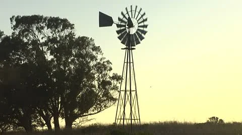 Windmill Wide Shot Video stock 8850309