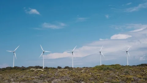 Windmill Wind Farm, 4 Clips Stock Footage 112318200