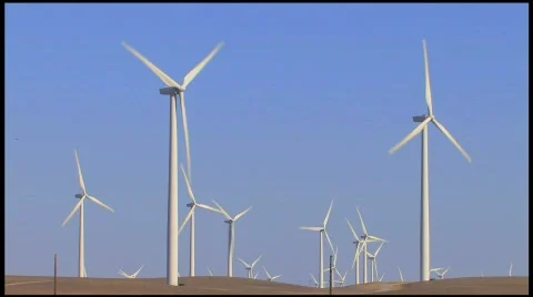 Windmill Wind Farm 6 Stock Footage