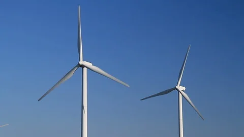 Windmill of wind power generation, Chiba Prefecture, Japan. Stock Footage 100352219