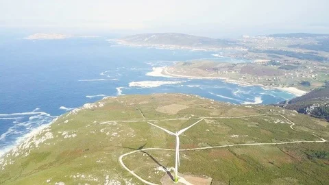 Windmill / Wind power technology - Aerial drone view on Wind Power Vídeo Stock 81485072