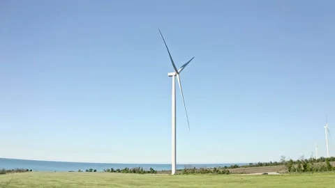 Windmill Wind power technology - Aerial drone view on Energy Production. Wind Stock Footage 131097295